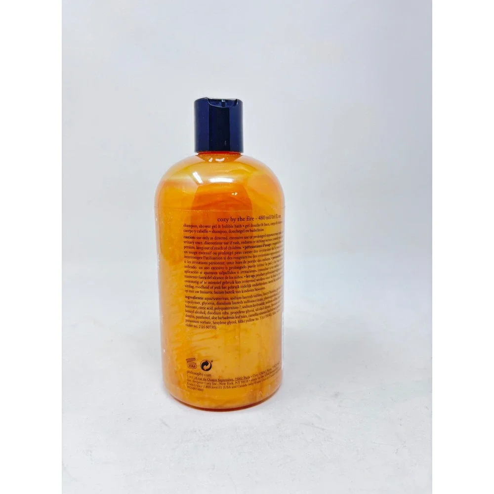 Philosophy Cozy by the Fire Shampoo Shower Gel Bubble Bath 16oz New Sealed
